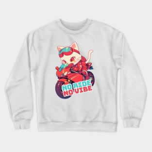 Cool cat riding motorbike Crewneck Sweatshirt